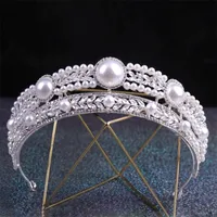 Mode tiara brudkrona för kvinnor retro prinsessan huvudbonad kristall drottning urval hår band fest födelsedag tillbehör 220214