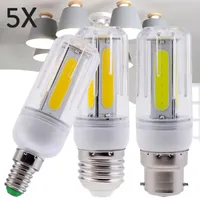 Lampor 5x Bright E27 LED COB Corn Light E26 E14 E12 B22 Lampor 220V 110V 12W 16W Vit Ampoule Bombilla för hemhus Sovrum