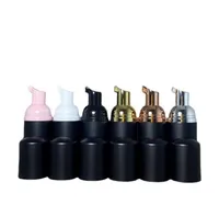 Bottiglia di sapone di viaggio nero opaco bottiglia di plastica bottiglie di schiuma mini spumante spumante distributore per la pulizia cosmetici imballaggio 60ml sn5942