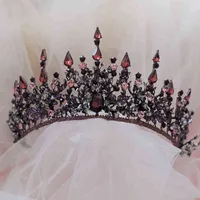 Vintage barokke hoofdbanden paars kristal tiaras kronen bruid noiva headpieces bruids bruidsfeest haar sieraden kroon 211214
