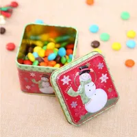 Geschenkwikkel Kerstmis Candy Storage Basket Decoratie Santa Claus Sneeuwman Iron Box Jelly Snack Organizer voor kinderen