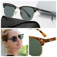 Classic Design Brand Round's Sun's Sunglasses of Women UV400 Eyewear Eyewear Gold Frame Glasses Uomo Band Band Specchio Lente di vetro Occhialole da sole con scatola 3016