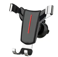 Gravity Car Phone Holder Universal Metal Air Vent Mount Mobile Support Smartphone GPS Stand för iPhone 12 11 XS Samsung