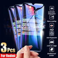 LX Brand 3Pcs Full Cover Tempered Glass on for Redmi Note 8 7 Pro 8A 7A 8T Screen Protector Protective glass on Redmi 7 8 Curved Edge