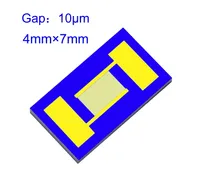 10 Mikrometre Interjitasyonlu Elektrotlar IDE Sputter Altın Mems Monokristal Silikon Tıbbi Kimyasal Sensör Biyosensörü Çip Özelleştirmek (4mm-7mm)