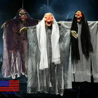 Halloween Ghost Suspensão Partido Decoração Home Skull Adereços Assustador Recepiro Controle de Voz H0002 US Stock Entrega Rápida