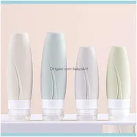 Aessories Body Health Beauty60 / 90ml Bath Tool Sile Refillerbar Tom Lotion Shampoo Bottle Travel Portable Packing Press Cosmetic Squeeze C
