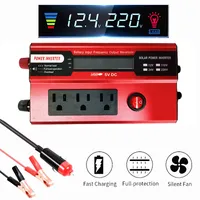 KAIDS Power Inverter Full Power 600W Car Inverters Peak 1200W DC 12V OR 24V to 110VAC USB Ports Charger Adapter Plug Converter with Switch and Current LCD Screen