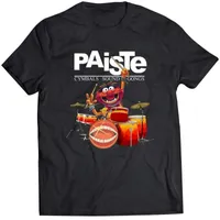 メンズTシャツDmnteestore Paiste Cymbals Sound Gongs Tシャツのフルサイズ。 Tシャツブラック