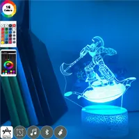 3D Illusion Night Projector Light LED UFO Robot Grendizer Anime Table Lamp tonåring Kids Birthday Present Nightlight App Control