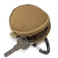 Mini Key Key Wallets Soporte Pequeña cremallera llavero llavero táctico bolsa monedero al aire libre oxford tela multifunción ejército camuflaje