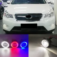 2 Funktioner f￶r Subaru XV 2012-2018 Auto LED DRL DAYTIME Running Light Car Projector Fog Lamp Foglight