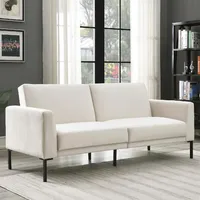 Meble do salonu Orisfur. Aksamitna tapicerowana nowoczesna kabriolet futon sofa łóżko dla kompaktowej przestrzeni mieszkalnej, apartament, Dorma47a59