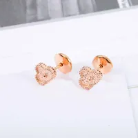S925 Silver mini fleur goujon boucles d'oreille 18 carats rose plaqué or pour femme mariage bijoux cadeau livraison gratuite web 133