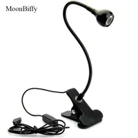 Lampade da tavolo 1 PZ Goccia all'ingrosso Moonbiffy USB Rechargeble LED Night Light Clip-on Flessibile Lettura Flessibile Desk Desk Lampada da tavolo