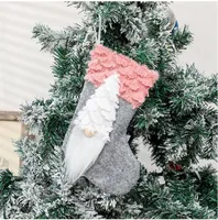 أحدث بولش جنوم جوارب جوارب gnome أطفال هدية حقيبة أكياس الحلوى قزم سانتا شجرة عيد الميلاد شنقا حلية الجوارب المنزل حزب JJE10683