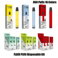 FLAIR PLUS Disposable E Cigarettes Device Kit 800 Puffs 550mAh Battery 3.5ml Prefilled Cartridge Pod Vape Pen Vs Vaporlax Mate Puf456W