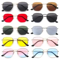 Sonnenbrille Mode Kleine quadratische Polygon gespiegelt Linse Sonnenbrille treiben Metallrahmen Streetwear UV400 Eyewear Zubehör