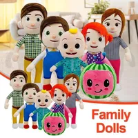 Ny lager 15-33cm Cocomelon Plush Toy Soft Cartoon Family Cocomelon JJ Familjsyster Brother Mamma och pappa Toy Dall Kids Chritmas Presenter