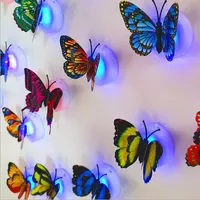 Wandlampe Bunte leuchtende Schmetterling LED Nacht Licht Aufkleber dekorative Aufkleber batteriebetriebene Schlafzimmerbeleuchtung