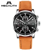 Wristwatches MEGALITH Fashion Casual Men Watches Genuine Leather Sport Quartz Watch Waterproof Chronograph Date Wrist Clock