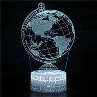 Novelty Product Earth Acrylic 3D Night Light 7 Color Change Creative Gift LED Lamp Lovely Cartoon Children&#039;s Toys