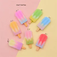 30PC Colorful Ice Cream Charms Resin Mini Simulated Food Pendant For Woman Making jewelry DIY Earings Decoration P70 Y1217