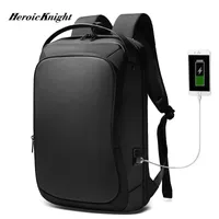 Zaino Heroic Knight Men Business 15.6 pollici Laptop Bag Anti Furto Viaggio impermeabile USB Carica Scuola Tempo libero