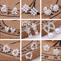 Venda quente 45 estilos Brincos de estudos Brincos coreanos Creative super brilhante diamante novo pérola moda jóias de alta qualidade 79 u2