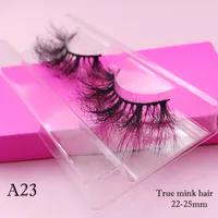 25mm fransar grossist 3d äkta mink hår ögonfransar anpassade förpackning etikett smink dramatiska långa fluffiga ögonfransar