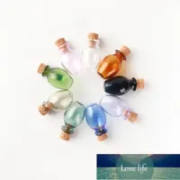 Mini glas färg flaskor rektangel söta flaskor med kork små flaskor gåva små burkar flaskor blanda 9 färger