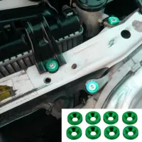 JDM 10 Parça Yeşil CNC Kütük Alüminyum Çamurluk Yıkama Motoru Giydirme Yıkama Kiti Şifre JDM Tampon Giydirme Yıkayıcılar Seti Cıvata ile
