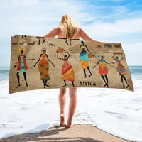Asciugamano Africano Donna Danza Cultura Vaso Vaso Bagno Microfibra Beach Bagno Forniture Accessori da campeggio Asciugamani per adulti