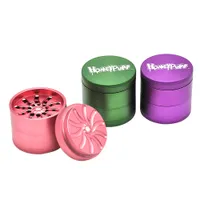 63MM 4 Piece Groove Aluminum Herb Grinder Metal Tobacco Grinder Spice Crusher Chromium Crusher Smoke Hand Pipe Accessories