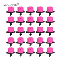 Watering Equipments MUCIAKIE 100-1000PCS Pink 8-Holes Adjustable Sprinklers With 1 4'' Barb Nozzles Greenhouse Irrigation Garden Connectors
