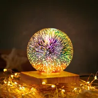 花火ガラスボールランプ3D透明な夜ライトマジックカラフルな花火ライトフェスティバルの雰囲気電球ギフト