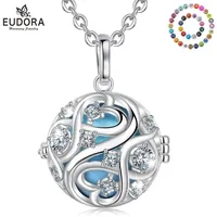 EU 20mm Unique Crystal Cage Harmony Ball Musical Pendant Angel Caller Necklace with Infinite knot For Pregnancy Jewelry K363 220212