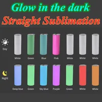 Glow in the dark tumblers 20oz Sublimation luminous 7 colors straight stainless steel water bottles Wholesale coffee mugs double insulated cup A13
