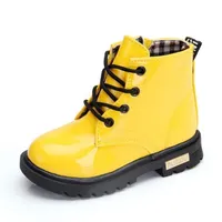 Kızlar deri çizmeler erkek ayakkabı bahar sonbahar PU çocuk moda toddler çocuklar sıcak kış 211206