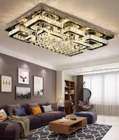 Moderne de luxe rectangulaire LED K9 Crystal Plafonniers lampes SALON Salon Butterfly Wings Lustre Simple Chambre à coucher de ménage Fixutres Foyer des lampes à pendentif