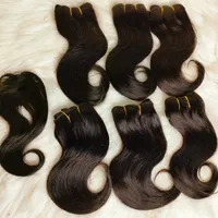 Cheveux humains 6 Bundles avec fermeture 8 pouces Funmi Egg Curls Couleur noire pour femmes africaines
