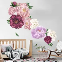 Peony Rose Fleurs Art Art Sticker Chambre à coucher Salon Fond d'écran DIY Decal Decal Chambre Décoration Cadeaux Cadeaux Cadeaux 7 Designs Bt6451