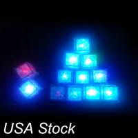 Colorido colorido fluorescente Flash Flash LED LED LED que brillan intensamente cubos de hielo parpadeando Lámpara de decoración intermitente para la boda de la barra