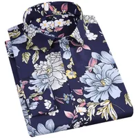 Men&#039;s Casual Shirts Fashion Men Floral Print Long Sleeve Flower Soft Fit Daily Holiday Hawaian Beach Dress Button Homme Youth Clothing