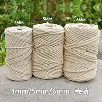 الغزل 1mm 3mm 4mm 5mm 6mm Macrame Rope Twisted String Cotton Cord for Handmade Beige Diy Home Wedding Association Gift