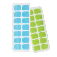 Ice Cube Trays Easy-Release Silicone & Flexible 14-Ice Trays with Lid BPA Free for Cocktail Drinks Whiskey JK2103KD
