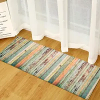 Teppiche 3D bedruckte Nachahmung Holz Getreide Küchenmatte Schlafzimmer Nacht