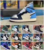 2021 zapatos de baloncesto Jumpman 1 1S OG High Pine Green Black Court Purple Royal Bred Toe NC Obsidian UNGE Juego Chaussure Sneakers TrainersBest