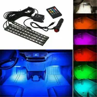 LED Car Foot Light Ambient Lampa Wnętrze Atmosfera Dynamiczne Światła Strip RGB z USB Wireless Remote Muzyka Sound Control Dekoracyjne światła