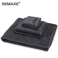 SEMAXE 100% Cotton Towel Set High-grade Bathtowel Facetowel Handtowel Soft Bath Face Towel Bathroom Towel Sets Grey 3 Pieces 220115